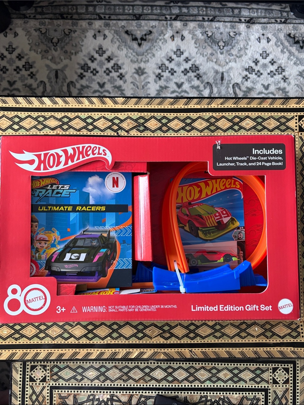 Mattel Hot Wheels Red, Blue & Orange Limited Edition Racing Gift Set
